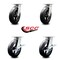 Service Caster 8 Inch Kingpinless Rubber on Steel Wheel Swivel Caster Set with 2 Brakes SCC SCC-KP30S820-RSR-2-SLB-2 - alternate 3